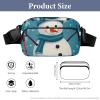 Crossbody Fanny Pack for Women Men Christmas Skiing Snowman Snowflake Waist Pack Sports Belt Bag Large Waist Bag with Adjustable Strap Fashion Hip Bum Bag for Workout Running Traveling view 2