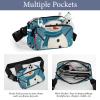 Crossbody Fanny Pack for Women Men Christmas Skiing Snowman Snowflake Waist Pack Sports Belt Bag Large Waist Bag with Adjustable Strap Fashion Hip Bum Bag for Workout Running Traveling view 3