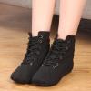 Canvas Jazz Dance Boots Ballet Dancing Sneakers for Boys Girls Kid Lace-up Practice Soft-Soled Ankle Boots (Black, 3.5 Big Kids) view 3