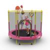 72" Trampoline for Kids with Net,6 FT Indoor & Outdoor Small Toddler Trampoline with Basketball Hoop & Dart Board for Ages 1-8, Birthday Gifts for Boys & Girls, Baby Toddler Christmas Toys Pink view 1