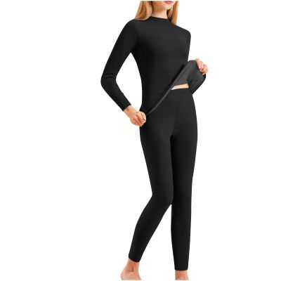 HGps8w Thermal Underwear Sets fo Women Ultra-Soft Long Johns Fleece Lined Warm Base Layer Top & Bottom for Cold Weather