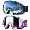 Braylin Adult Ski Goggles, 2-Pack Snowboard Goggles for Youth, Teens, Men & Women, Wide View Snowmobile Goggles view 1