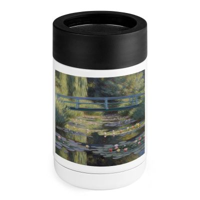 Stainless Steel Cooler with Silicone Sleeve, Water Lily Pond Print Multipurpose Beverage Chiller for Home, Office, and Outdoor Use