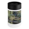 Stainless Steel Cooler with Silicone Sleeve, Water Lily Pond Print Multipurpose Beverage Chiller for Home, Office, and Outdoor Use view 1