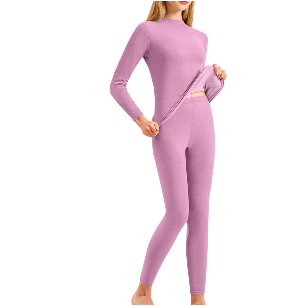 HGps8w Thermal Underwear Sets fo Women Ultra-Soft Long Johns Fleece Lined Warm Base Layer Top & Bottom for Cold Weather