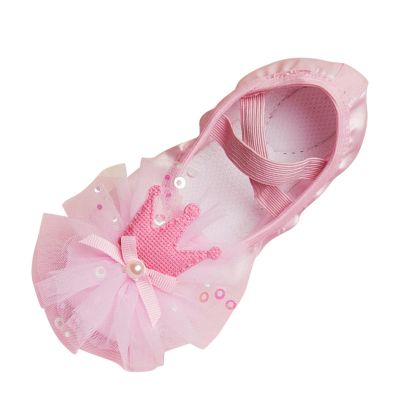 Ballet Shoes for Girls Soft Leather Ballet Slippers No-Tie Glitter Dance Yoga Practice Shoes for Toddler Girls (Pink, 8.5 Toddler)