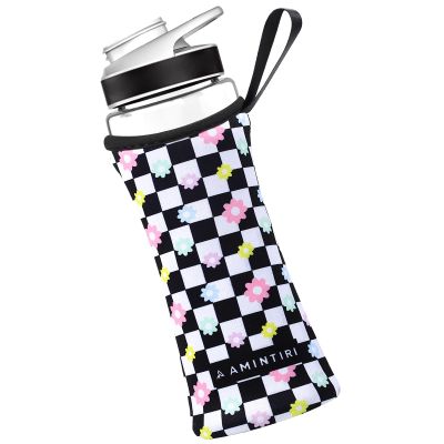 Cute Sleeve Compatible with 22oz 32oz Cirkul Plastic & Stainless Steel, Neoprene Insulator Sleeve for Cirkul, Sleeve for Cirkul with Convenient Handle Strap (Checkerboad&Daisy, 22 Ounces)