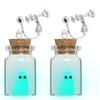 Cute Clip on Earrings for Women Non Pierced Funny Moss Ghost In A Bottle Glow The Dark Halloween Jewelry Idea Novelty, Blue view 1