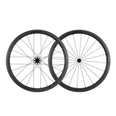 1 Pair of Road Bike Carbon Wheels 700c Clincher Super Light Bicycle Wheels 38mm Depth (fit for Shiman0 Cassette) (Black, 38mm)