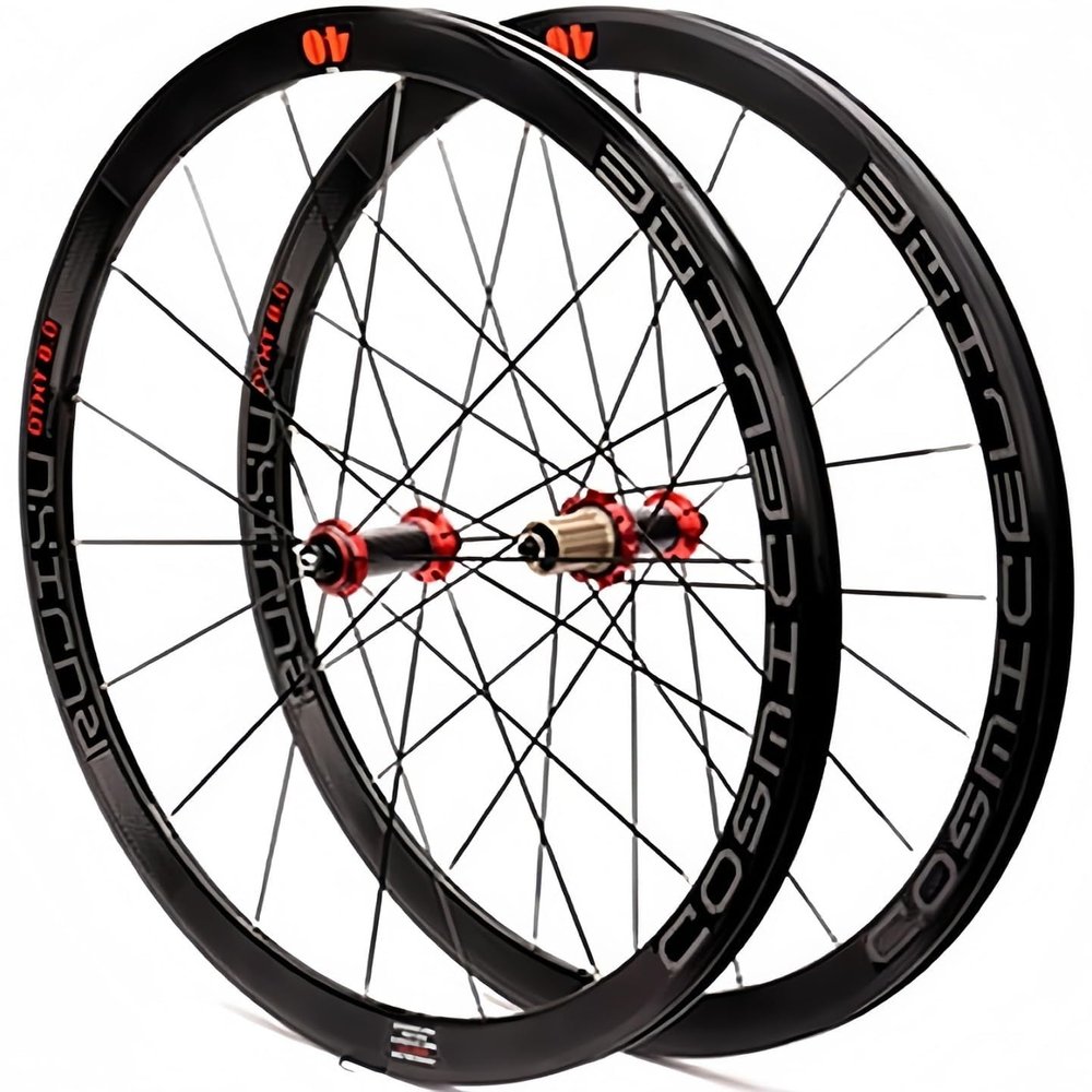 700C Road Bike Wheelset Racing Bicycle, Double Wall Rims 40Mm 8-11Speed Cassette Carbon Fiber Hub Quick Release Wheel Rim,Supports 23C 25C 28C Tires(Red)