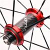 700C Road Bike Wheelset Racing Bicycle, Double Wall Rims 40Mm 8-11Speed Cassette Carbon Fiber Hub Quick Release Wheel Rim,Supports 23C 25C 28C Tires(Red) view 4