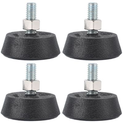 (4 Pack) for Peloton Exercise Bike Support Foot Pad, Upgraded Stainless Steel 3/8" Leveling Screws, Rubber Swivel Non-Slip Shock-Absorbing, Easy Install Replacement Parts