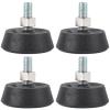 (4 Pack) for Peloton Exercise Bike Support Foot Pad, Upgraded Stainless Steel 3/8" Leveling Screws, Rubber Swivel Non-Slip Shock-Absorbing, Easy Install Replacement Parts