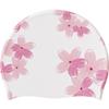 Vobumix Women's Silicone Swimming Cap Waterproof Swimming Hat Non-Slip Bathing Cap Cherry Blossoms Printed Cap Elastic Swimming Cap view 1