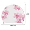 Vobumix Women's Silicone Swimming Cap Waterproof Swimming Hat Non-Slip Bathing Cap Cherry Blossoms Printed Cap Elastic Swimming Cap view 4