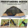 2 Person Backpacking Tent, Waterproof Windproof Two Person Tent, Lightweight Easy Setup 2 Man Tent for Camping, Hiking, Biking, Cycling, Motorbiking, Mountaineering - Khaki view 2