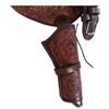 .22, .35/357, .44/45 Caliber Western Leather Gun Holster - with Belt & Ammo Holder Loops, Cowboy Style Single Drop Rig, Authentic Handmade Hand Tooled (.22 Caliber Bullet, 38 inch-40 inch) view 3