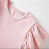 Beganly Girls Long Sleeve T-Shirt Cotton Rib-Knit Tees Toddler Stretch Basic Warm Round Neck Tops with Ruffle Pink 150 view 4
