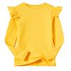 Beganly Girls Long Sleeve T-Shirt Cotton Rib-Knit Tees Toddler Stretch Basic Warm Round Neck Tops with Ruffle Mustard Yellow 130