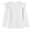 Beganly Girls Long Sleeve T-Shirt Cotton Rib-Knit Tees Toddler Stretch Basic Warm Round Neck Tops with Ruffle White 120 view 2