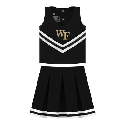 College Baby NCAA Officially Licensed Toddler/Youth Cheerleader Dress, Wake Forest Logo, Black, Size 2T