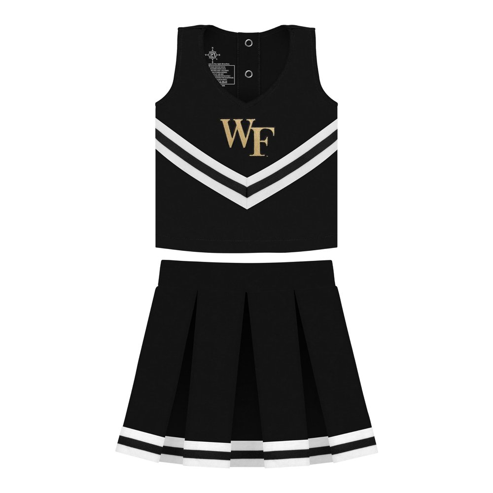 College Baby NCAA Officially Licensed Toddler/Youth Cheerleader Dress, Wake Forest Logo, Black, Size 2T