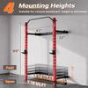 Folding Squat Rack Wall Mounted for Home Gym Garage, 1000 Pounds Capacity, 2.36" x 2.36" Power Rack with Pull Up Bar, J-Hooks and 360 Landmine view 3