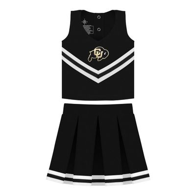 College Baby NCAA Officially Licensed Toddler/Youth Cheerleader Dress, Colorado Logo, Black, Size 2T