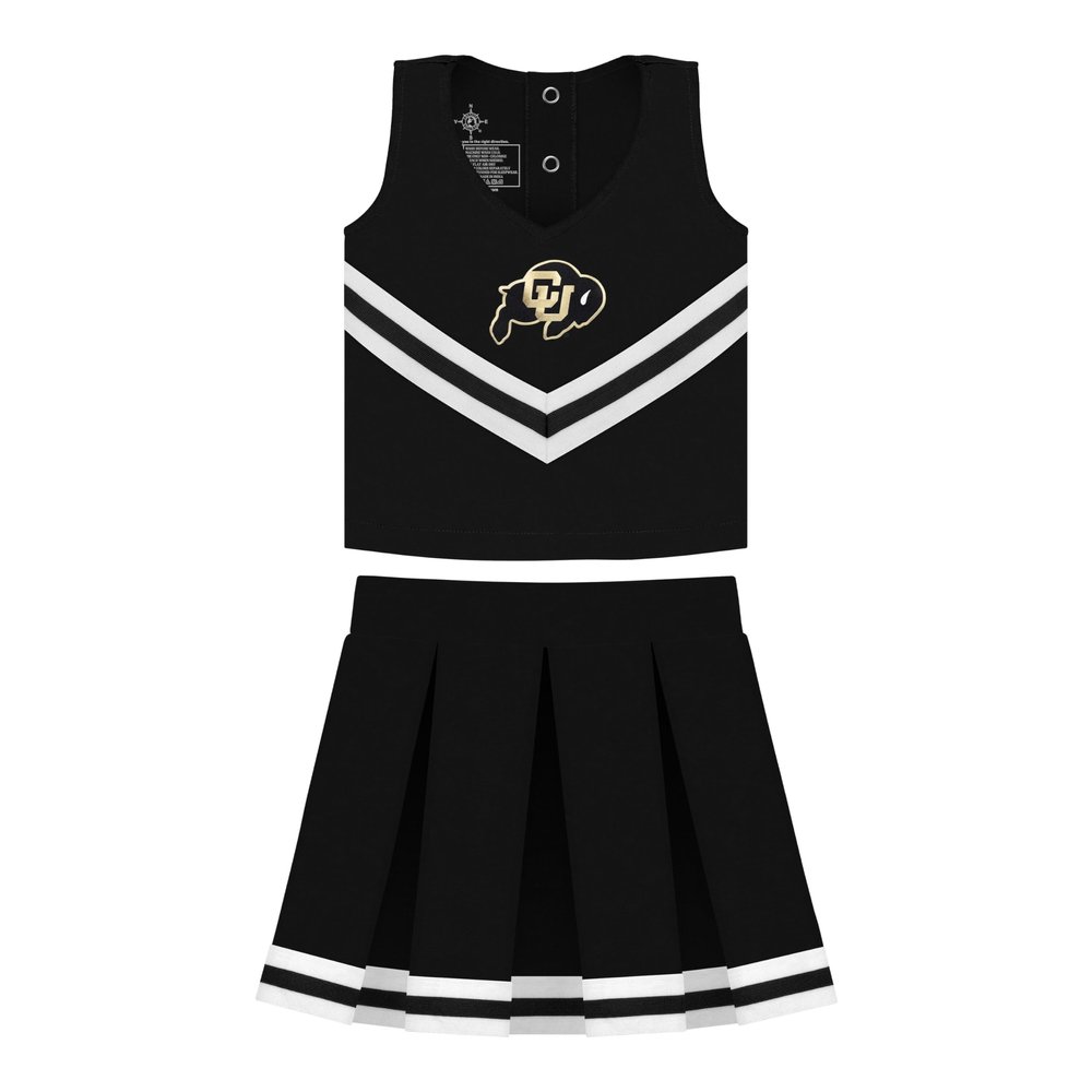 College Baby NCAA Officially Licensed Toddler/Youth Cheerleader Dress, Colorado Logo, Black, Size 2T