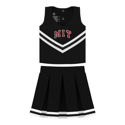 College Baby NCAA Officially Licensed Toddler/Youth Cheerleader Dress, MIT Arched MIT Logo, Black, Size 2T
