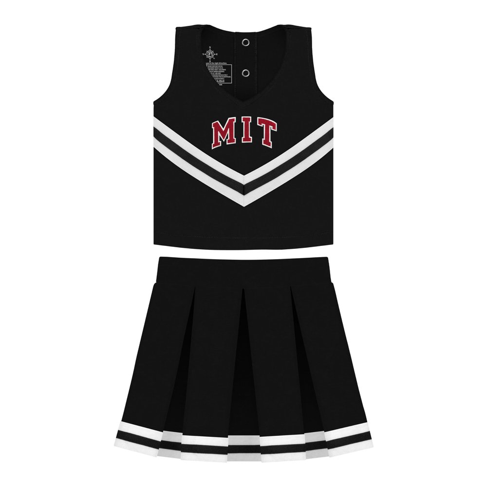 College Baby NCAA Officially Licensed Toddler/Youth Cheerleader Dress, MIT Arched MIT Logo, Black, Size 2T