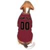 Custom Name Team Name Number Red Black Stripe Dog Baseball Jersey, Personalized Baseball Team Dog Shirts Cat Pet Costume view 3