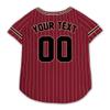 Custom Name Team Name Number Red Black Stripe Dog Baseball Jersey, Personalized Baseball Team Dog Shirts Cat Pet Costume view 4