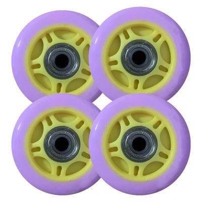 ZYANLING Roller Skate Wheels Indoor Outdoor 4 Pack Inline Skate Wheels 72mm 76mm80mm 100mm 110mm Inline Replacement Skate Wheels with Bearings 85A (Purple,72mm)