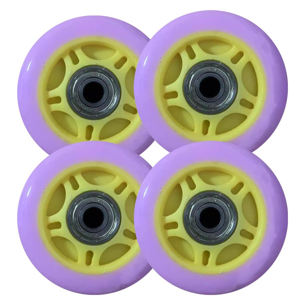 ZYANLING Roller Skate Wheels Indoor Outdoor 4 Pack Inline Skate Wheels 72mm 76mm80mm 100mm 110mm Inline Replacement Skate Wheels with Bearings 85A (Purple,72mm)