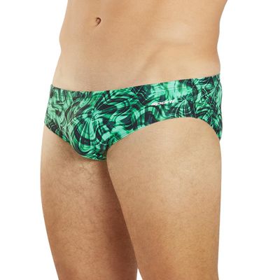 Sporti Solid Swim Brief - Mens Swim Briefs - Athletic Swimsuit Training for Swimmers - Competition Pool Training Swim Briefs for Men - Green - 30