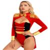 Jugaoge Women's Circus Ringmaster Cosplay Costume Ring Leader Outfit Master Lion Tamer Fancy Dress Red Medium view 4