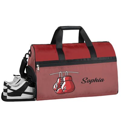Boxing Red Bag Overnight Bag for Adults Custom Large Duffel Bags Travel Bag Men Women Gym Bag for Training Soccer Swim Yoga Travel