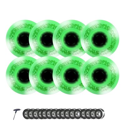 ZYANLING Roller Skate Wheels Indoor Outdoor 8 Pack Light Up 72mm 76mm 80mm Inline Skate Wheels Replacement Wheels with ABEC-9 Bearing 90A Roller Hockey Wheels 8pcs