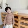Little Boys Girls Thermal Tops Kids Winter Undershirt Stripe Turtleneck Fleece Baselayer Long Sleeve (Coffee, 5-6 Years) view 4