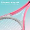 HIRALIY 27" Tennis Rackets Set for Adults, 2 Player Pre-Strung Tennis Racquets, 2 Overgrip Tapes,3 Balls, and 1 Carrying Bag, Outdoor Recreational Sport for Beginner (Pink/Green) view 4