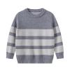 Boys Sweaters Cotton Cable Knit Stripe Sweater Kids Crew Neck Pullover Toddler School Uniform Child (Grey, 7-8 Years) view 1