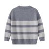 Boys Sweaters Cotton Cable Knit Stripe Sweater Kids Crew Neck Pullover Toddler School Uniform Child (Grey, 7-8 Years) view 2