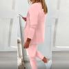 SACFOF Womens 2 Piece Outfits Business Casual Dressy Blazer Sets Open Front Lapel Blazer with Pants Office Work Suit Set view 2