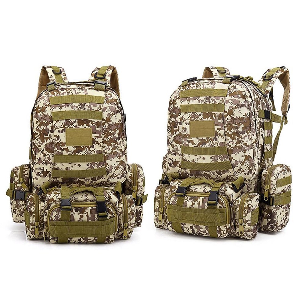 LYCZMY Tactical Backpack Military Army Rucksack 60L Large Assault Pack Camping Detachable Molle Bag (Desert Digital)