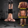 PERZOE Pull Up Bar,Home Tower Pull Up Dip Station with 10 Gears Adjustment,Adjustable Height Dip Stand Exercise Equipment for Home Gym Bearing 330LBS Black view 3