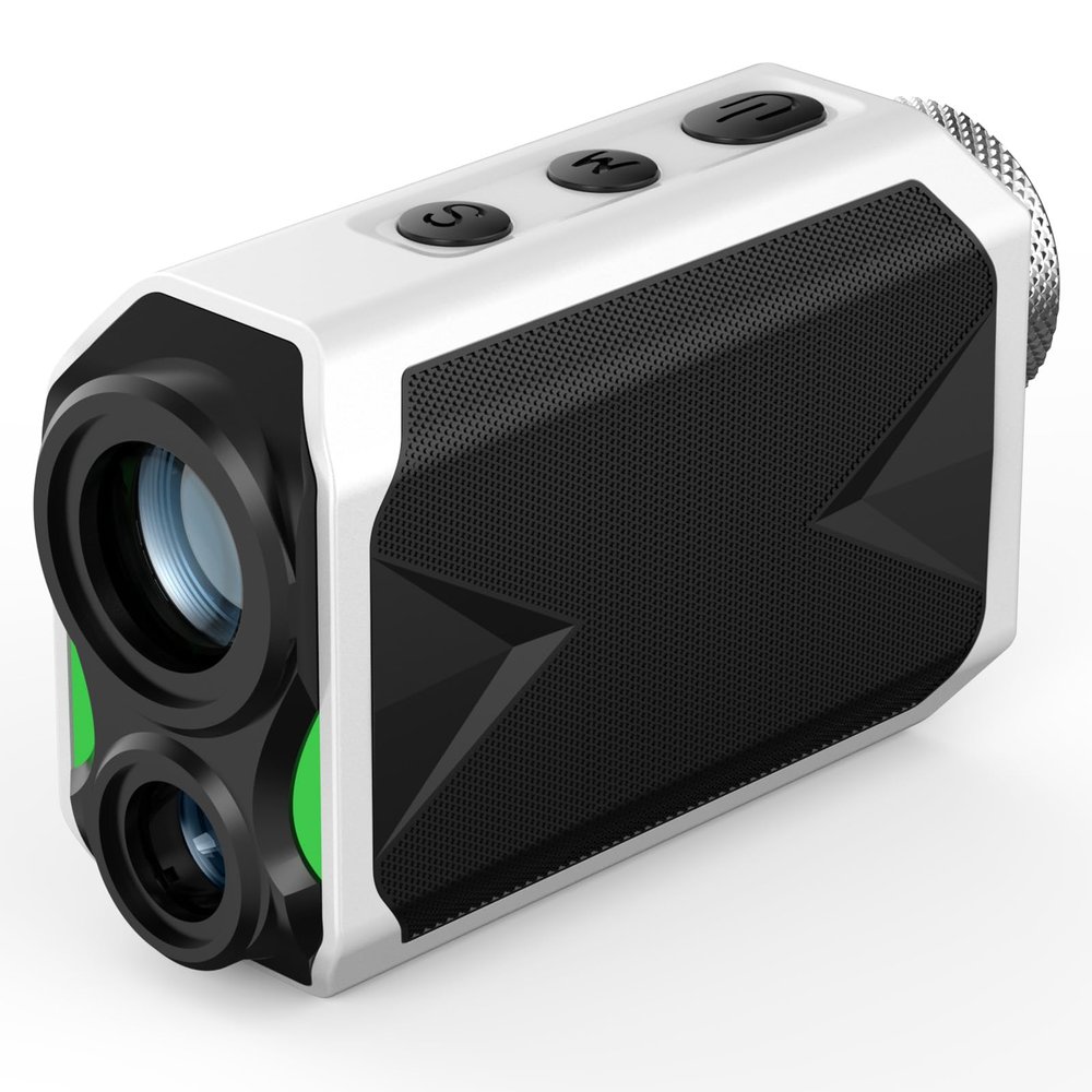 Mini Golf Rangefinder with Slope, Flag Pole Locking, High-Precision, Magnet Stripe, 6X Magnification, 1000 Yards Range Finder, Rechargeable Rangefinders, Golf Tournament Legal, White