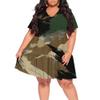 Plus Size Dresses for Curvy Women Casual V-Neck Flowy Loose Wrinkled Sundress Camouflage Knee Length Maxi Dress view 1