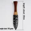 XUSILAOK Handcrafted Obsidian Ritual Dagger | Spiritual Energy Cleanser & Evil Ward | Unique Metaphysical Art Decor & Collectible Gift (Straight Handle Design) view 2