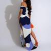 Casual Fall Dresses for Women Sexy Wrap Sleeveless Bodycon Sundress Strapless Camouflage Floor Length Maxi Dress with Slits view 4